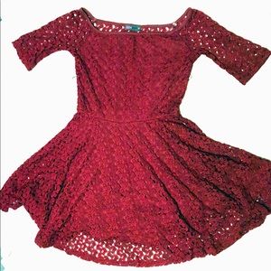 Joyce Leslie Lace Red Wine Dress Small